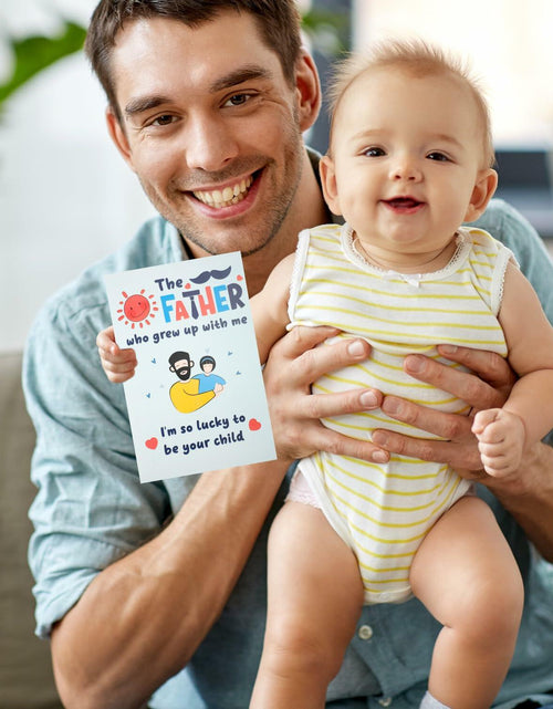 Load image into Gallery viewer, NQEUEPN New Dad 1st Birthday Card with Envelope Multicolor Father's Day Gift
