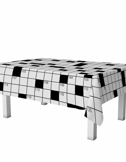 Load image into Gallery viewer, NOHSHE Crossword Puzzle Table Cloth Black White Waterproof 52x70
