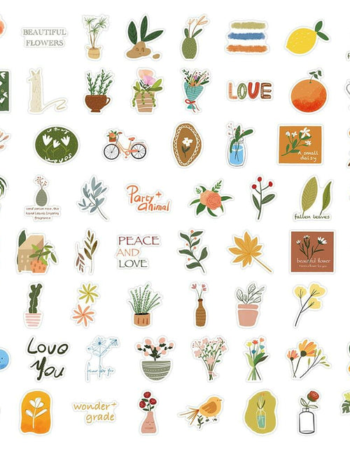 Load image into Gallery viewer, riduk 124Pcs Boho Floral Vinyl Waterproof Stickers for Journaling DIY Decor
