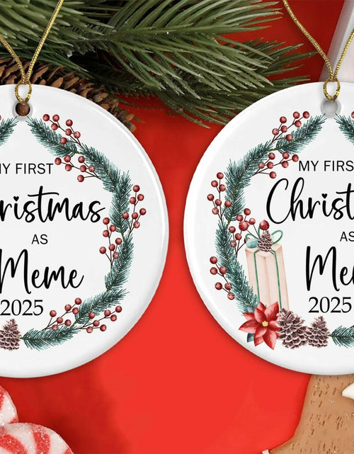 Load image into Gallery viewer, AnhTram97 My First Christmas As Meme 2025 Ornament White Ceramic Both Sides
