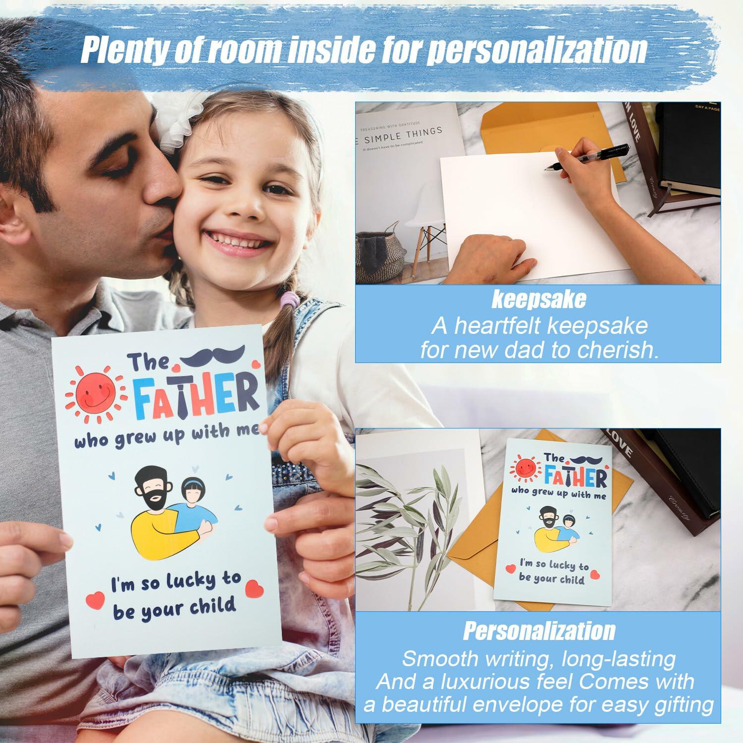 NQEUEPN New Dad 1st Birthday Card with Envelope Multicolor Father's Day Gift