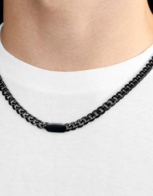 Load image into Gallery viewer, WINFY Cuban Link Necklace Men 6.5mm 18+2in Stainless Steel Black
