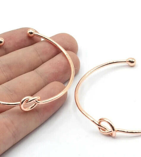 Unbranded Stainless Steel Love Knot Infinity Bracelet Cuff Open Bangle 2pc