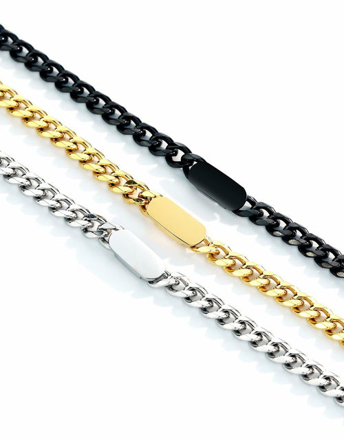 Load image into Gallery viewer, WINFY Cuban Link Necklace Men 6.5mm 18+2in Stainless Steel Black

