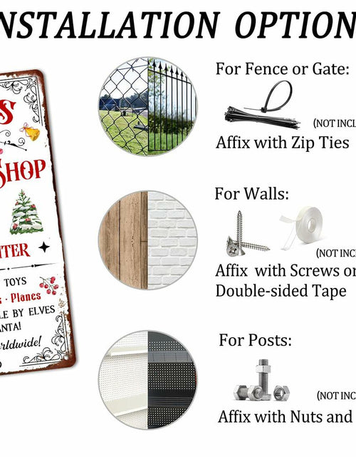 Load image into Gallery viewer, Tvdegse Santa's Toy Shop Metal Sign Retro Christmas Wall Decor 8x12 Inch
