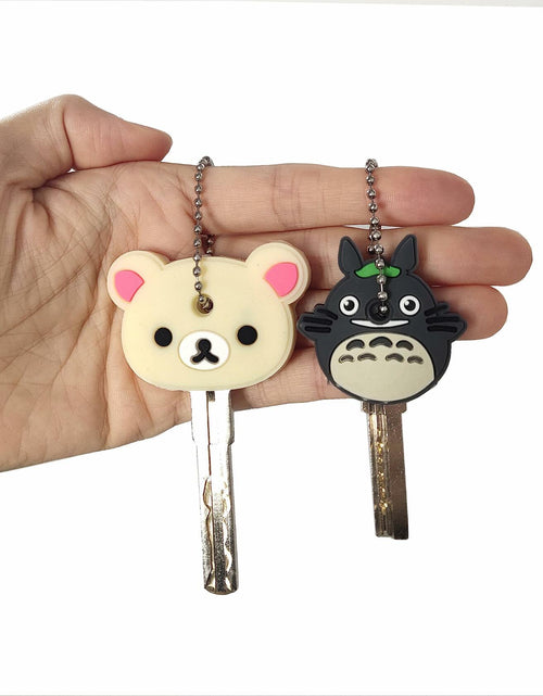 Load image into Gallery viewer, ZJU Cartoon Keyring Key Holder 14pcs Multi Color Metal 2in Animal Style
