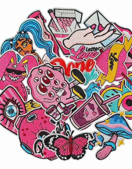 Load image into Gallery viewer, ELEFOCUS 16Pcs Pink Iron-on Patches Applique for Clothing
