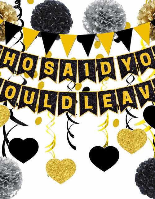 Load image into Gallery viewer, Yavxzvbw Retirement Party Decorations Glitter Gold Black Farewell
