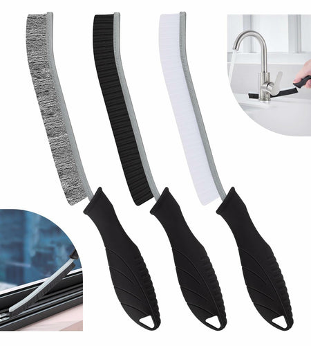 [Like New] KMOSENIA Crevice Cleaning Brush Set, Wire Brushes, Black/White, 3 pcs