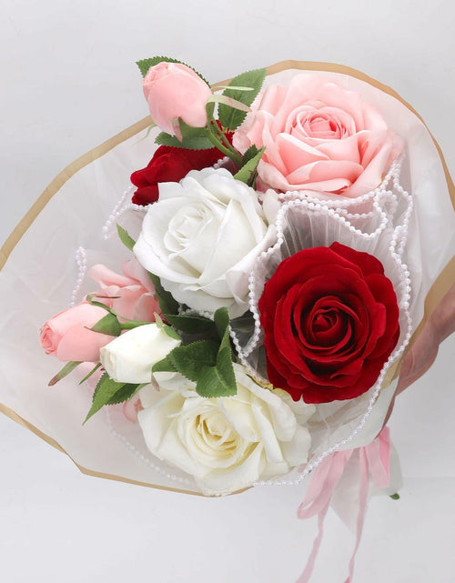 Load image into Gallery viewer, XIHIRCD 5 Yards Pearl Flower Wrapping Mesh Paper White Wavy Net Yarn
