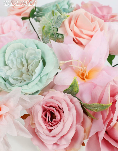 Load image into Gallery viewer, DEEMEI Artificial Pink Peach Silk Rose Peony Flowers Combo Box Set
