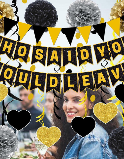 Load image into Gallery viewer, Yavxzvbw Retirement Party Decorations Glitter Gold Black Farewell
