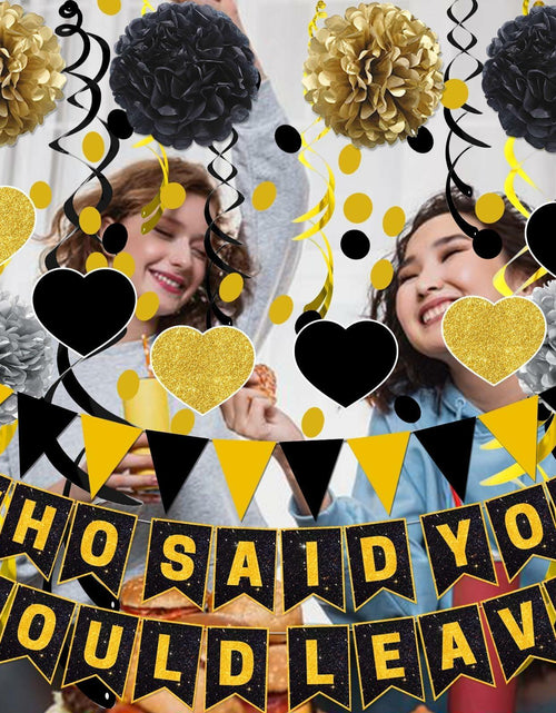 Load image into Gallery viewer, Yavxzvbw Retirement Party Decorations Glitter Gold Black Farewell

