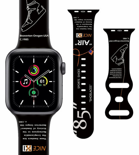 Sports Silicone Watch Bands Black Compatible with iWatch Series 1-9 42mm