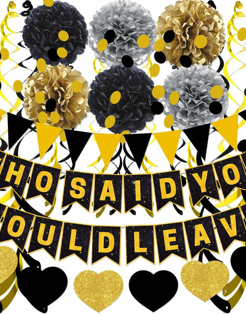 Load image into Gallery viewer, Yavxzvbw Retirement Party Decorations Glitter Gold Black Farewell
