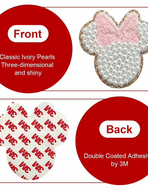 Load image into Gallery viewer, noxozoqm 2 Inch Bead Embroidered Patch Pink Pearl Glitter Edge 1Pc
