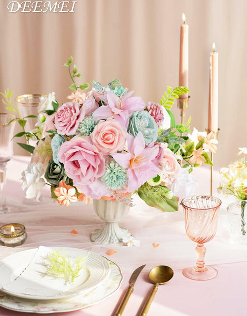 Load image into Gallery viewer, DEEMEI Artificial Pink Peach Silk Rose Peony Flowers Combo Box Set
