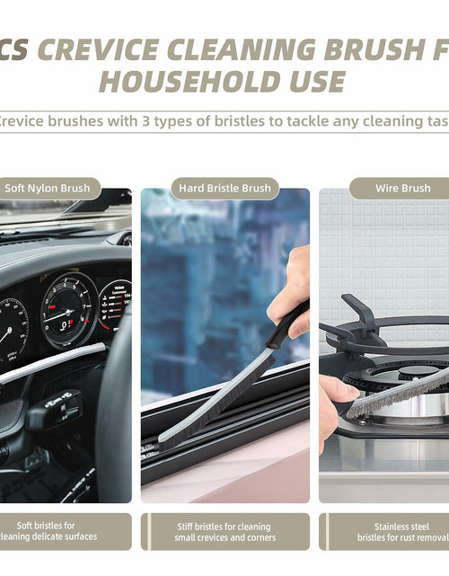 Load image into Gallery viewer, [Like New] KMOSENIA Crevice Cleaning Brush Set, Wire Brushes, Black/White, 3 pcs

