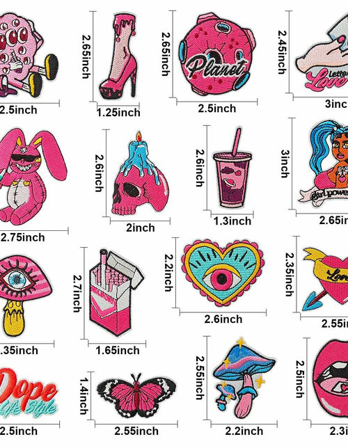 Load image into Gallery viewer, ELEFOCUS 16Pcs Pink Iron-on Patches Applique for Clothing
