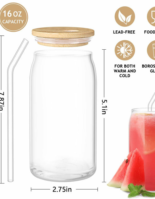 Load image into Gallery viewer, LeeSky 2 Pack Halloween Ghost Glass Tumblers 16Oz Pink Orange Lids Straws
