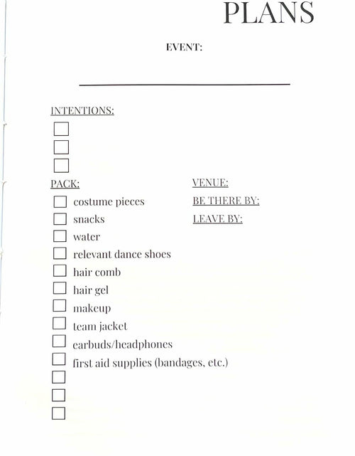 Load image into Gallery viewer, Dance Season Planner 2025-2026 A5 Midnight Motion Monthly Weekly Organizer
