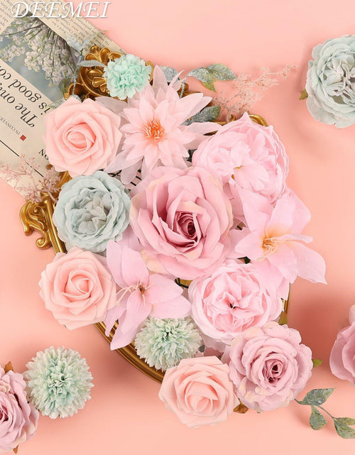 Load image into Gallery viewer, DEEMEI Artificial Pink Peach Silk Rose Peony Flowers Combo Box Set
