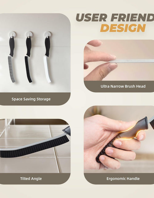 Load image into Gallery viewer, [Like New] KMOSENIA Crevice Cleaning Brush Set, Wire Brushes, Black/White, 3 pcs
