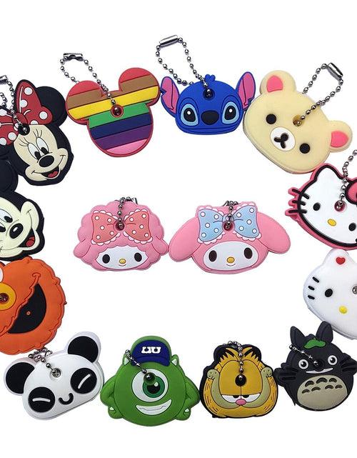 Load image into Gallery viewer, ZJU Cartoon Keyring Key Holder 14pcs Multi Color Metal 2in Animal Style
