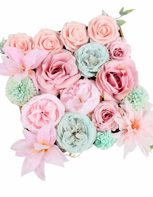 Load image into Gallery viewer, DEEMEI Artificial Pink Peach Silk Rose Peony Flowers Combo Box Set
