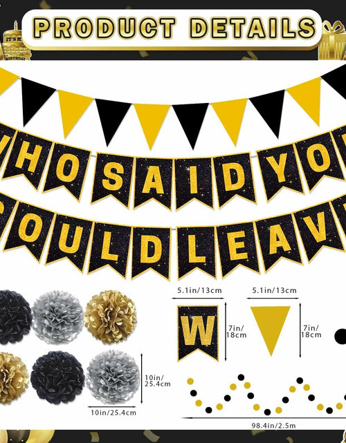 Load image into Gallery viewer, Yavxzvbw Retirement Party Decorations Glitter Gold Black Farewell
