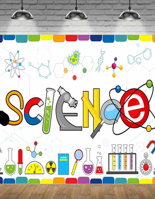 Load image into Gallery viewer, Generic Science Party Backdrop Chemical Themed Kids School Lab Blue 7x5 Ft
