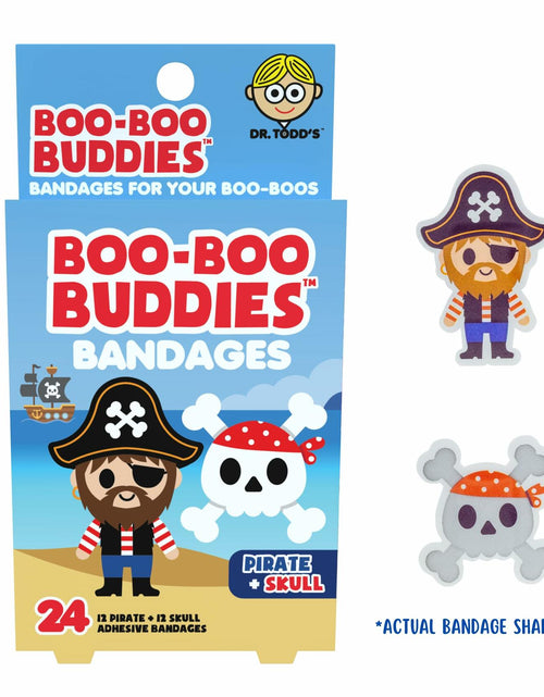 Load image into Gallery viewer, Boo Boo Buddies Kids Adhesive Bandages Pirate Skull Style 24 Count
