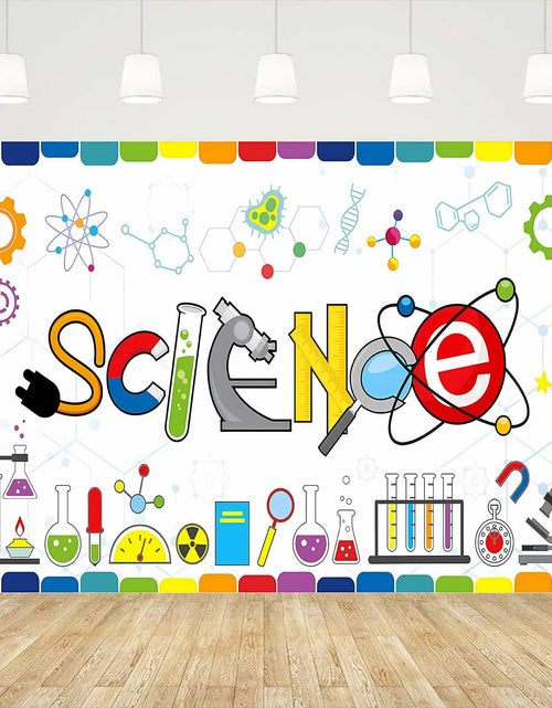 Load image into Gallery viewer, Generic Science Party Backdrop Chemical Themed Kids School Lab Blue 7x5 Ft
