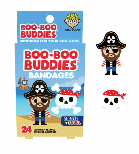 Boo Boo Buddies Kids Adhesive Bandages Pirate Skull Style 24 Count