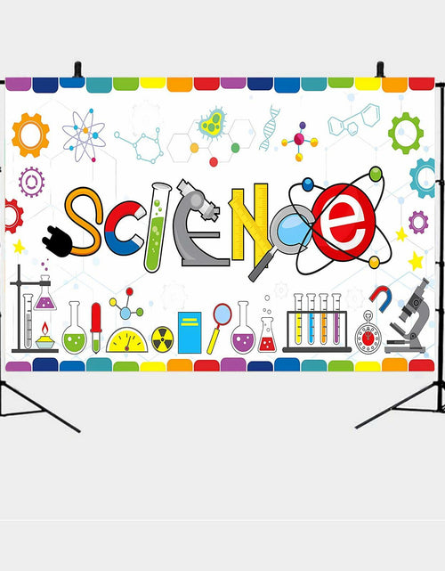 Load image into Gallery viewer, Generic Science Party Backdrop Chemical Themed Kids School Lab Blue 7x5 Ft
