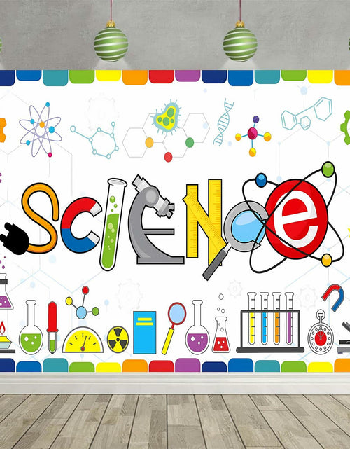 Load image into Gallery viewer, Generic Science Party Backdrop Chemical Themed Kids School Lab Blue 7x5 Ft
