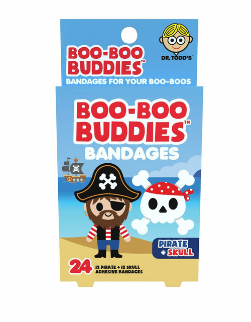 Load image into Gallery viewer, Boo Boo Buddies Kids Adhesive Bandages Pirate Skull Style 24 Count
