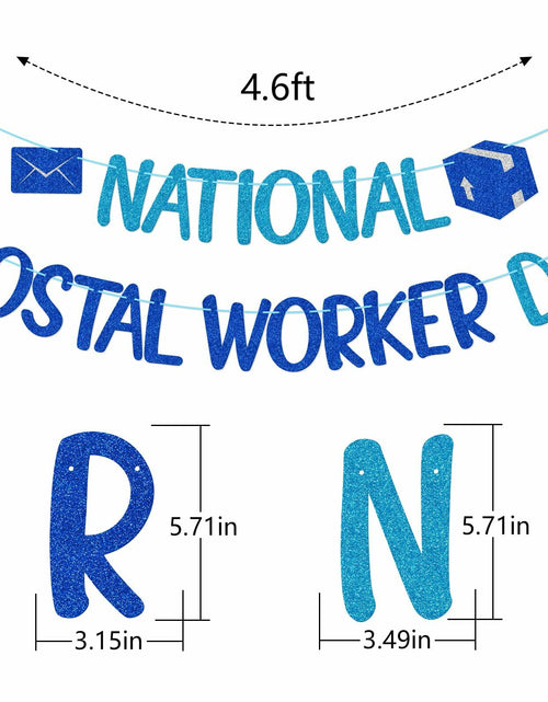 Load image into Gallery viewer, FOZEE Postal Worker Day Banner Blue Glitter Cardstock Decoration
