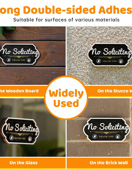 Load image into Gallery viewer, Aurastem No Soliciting Wooden Sign 2 Pcs Small Funny Home Business Decor
