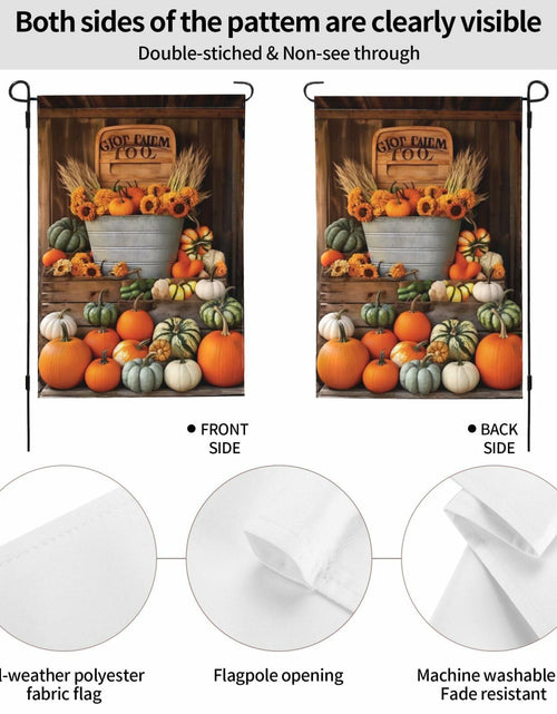 Load image into Gallery viewer, Ovitssrk Farm Pumpkins Garden Flag Double-Sided 12.5x18 Inch Autumn Holiday
