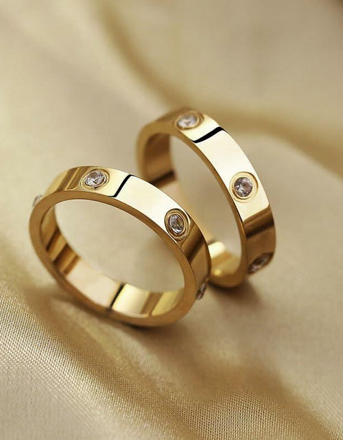 Load image into Gallery viewer, YNAAIAA 18K Gold Silver Diamond Cubic Zirconia Promise Ring Gold 10
