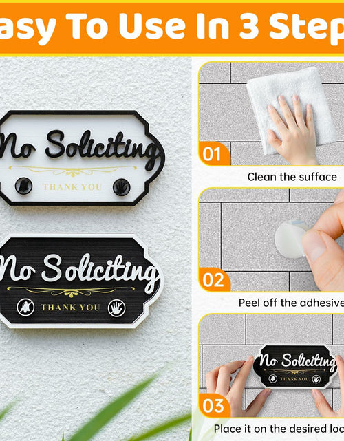 Load image into Gallery viewer, Aurastem No Soliciting Wooden Sign 2 Pcs Small Funny Home Business Decor
