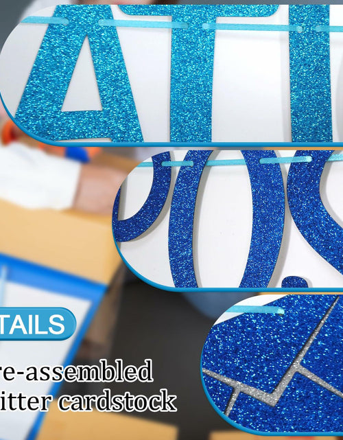Load image into Gallery viewer, FOZEE Postal Worker Day Banner Blue Glitter Cardstock Decoration
