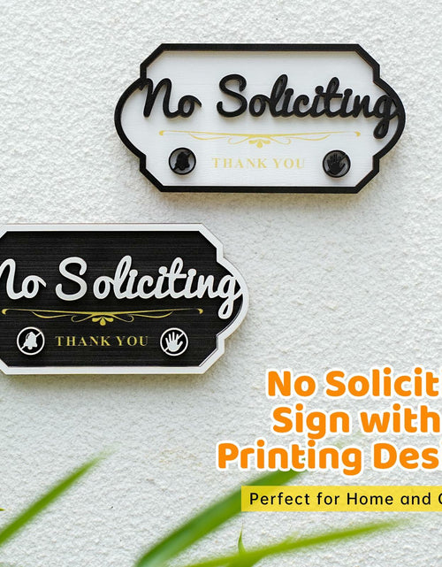 Load image into Gallery viewer, Aurastem No Soliciting Wooden Sign 2 Pcs Small Funny Home Business Decor
