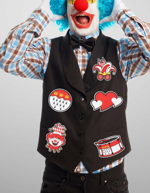 Load image into Gallery viewer, HEYTRCO 9PCS Clown Costume Iron-On Patches Set Red Mardi Gras
