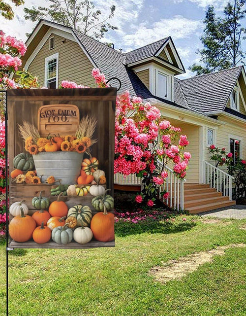 Load image into Gallery viewer, Ovitssrk Farm Pumpkins Garden Flag Double-Sided 12.5x18 Inch Autumn Holiday
