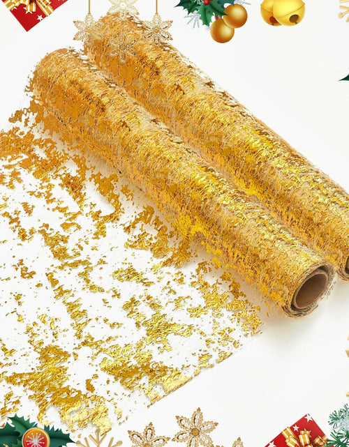 Load image into Gallery viewer, Deconovo Gold Sequin Table Runner 9FT 2PCS Polyester Kitchen Party Decor
