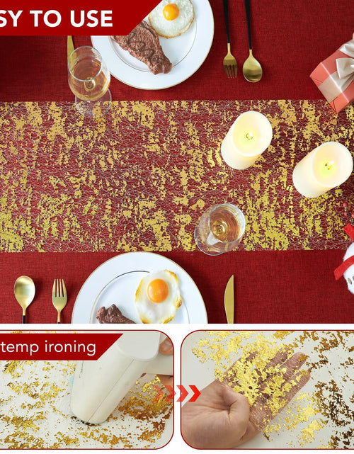 Load image into Gallery viewer, Deconovo Gold Sequin Table Runner 9FT 2PCS Polyester Kitchen Party Decor
