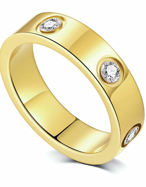 Load image into Gallery viewer, YNAAIAA 18K Gold Silver Diamond Cubic Zirconia Promise Ring Gold 10
