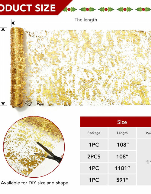 Load image into Gallery viewer, Deconovo Gold Sequin Table Runner 9FT 2PCS Polyester Kitchen Party Decor

